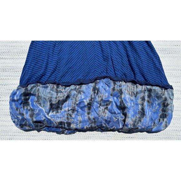 Plenty by Tracy Reese Dress Women Small Blue Stripe V-Neck Long Sleeve Trim Silk - Picture 6 of 11